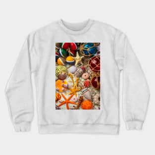 Glass Fishing Floats And Marine Life Crewneck Sweatshirt